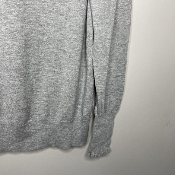 La Vie Rebecca Taylor Sweater Women XS Gray Turtleneck Lightweight Wool Blend - Picture 7 of 14